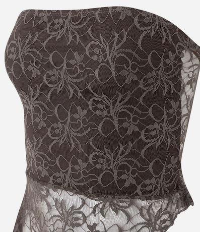 Blusa Sin Breteles en Encaje con Bajo Asimétrica 5