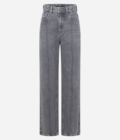 Pantalón Wide Leg en Jeans con Friso Delantero