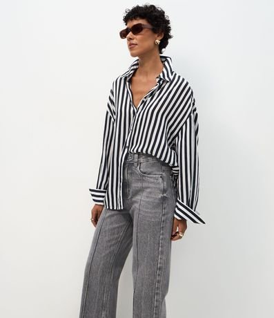 Pantalón Wide Leg en Jeans con Friso Delantero 2