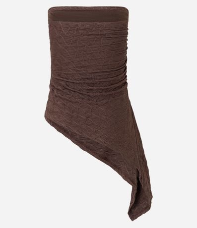 Blusa Sin Breteles Texturizada con Ruedo Asimétrico 5