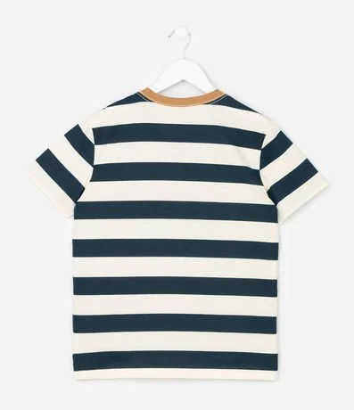 Remera Infantil Regular con Estampa de Rayas y Bolsillo - Talle 5 a 14 años 2