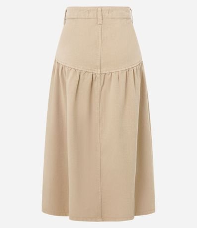 Pollera Midi en Sarga con Recorte y Fruncido 6