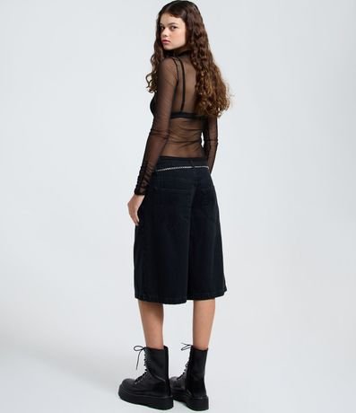 Bermuda Jorts en Jeans con Cinturón Cadena 5