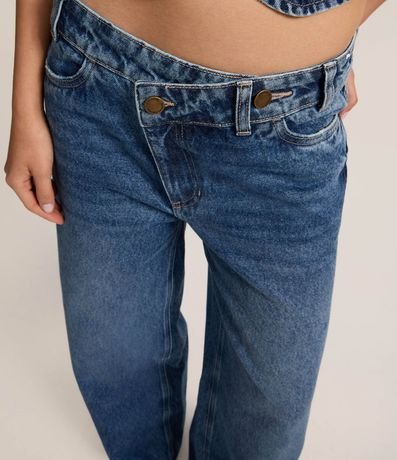 Pantalón Wide Leg en Jeans con Cintura Mediana y Cintura Traspasada 4