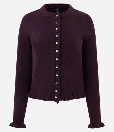 Cardigan en Punto con Volados y Botones Nácar 5