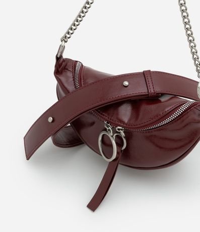 Cartera Riñonera Pequeña en PU con Correa de Cadena 7