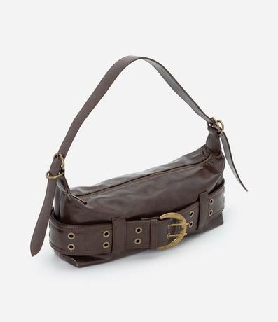 Cartera Baguette Mediana en PU con Detalles Metalizados 3