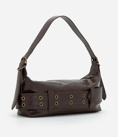 Cartera Baguette Mediana en PU con Detalles Metalizados 5
