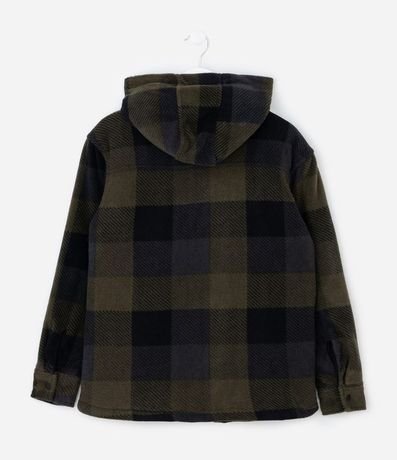 Saco Infantil en Fleece con Estampa de Cuadros y Capucha – Talle 5 a 14 años 3
