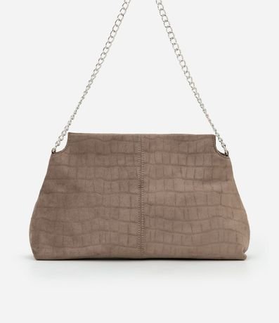 Cartera Clutch Mediano en Gamuza con Textura Crocco 3