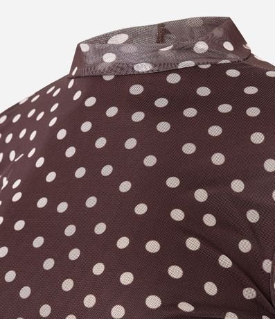 Blusa Manga Larga en Tule con Estampado Lunares 5