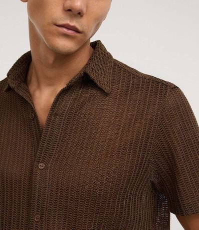 Camisa Regular con Textura y Efecto Ganchillo 5