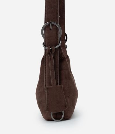 Cartera Shoulder Pequeña en Gamuza con Textura Crocco y Hebillas 2