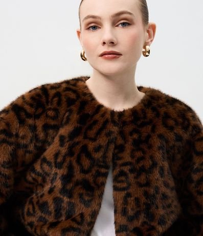 Saco de Pelo con Estampado Animal Print 4