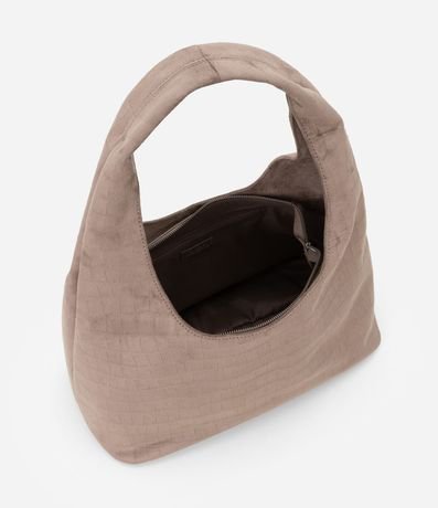 Cartera Hobo Grande en Gamuza con Textura Crocco 6