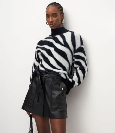Short en PU con Cintura Elástica y Lazo 2
