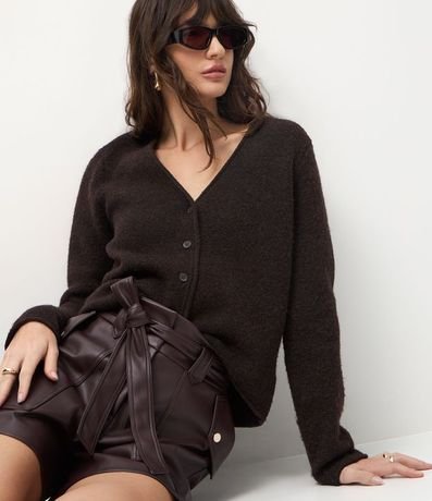 Short en PU con Cintura Elástica y Lazo 5