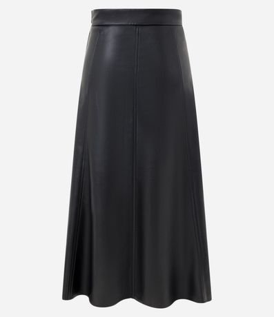 Pollera Midi en PU con Recortes Delanteros 7