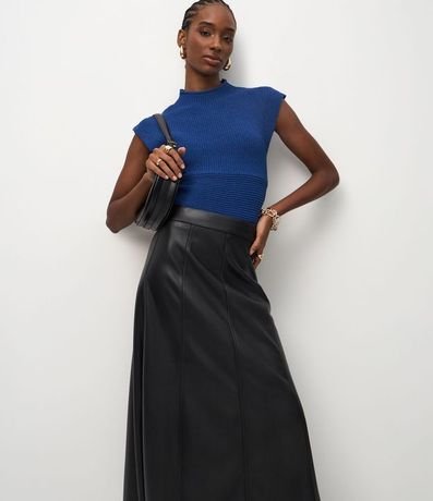 Pollera Midi en PU con Recortes Delanteros 3