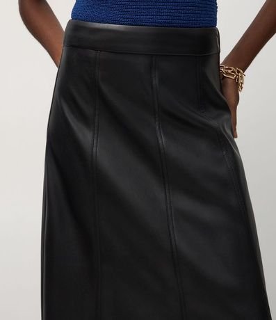 Pollera Midi en PU con Recortes Delanteros 5