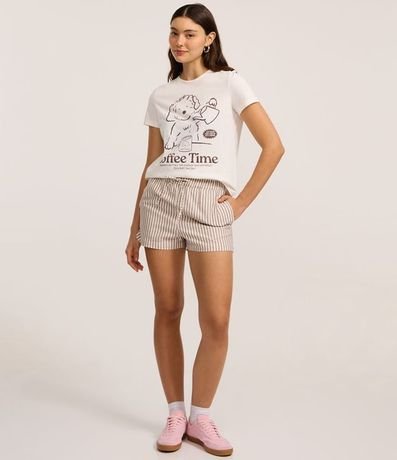 Remera T-shirt en Algodón con Estampa de Perrito en el Coffee Time 2