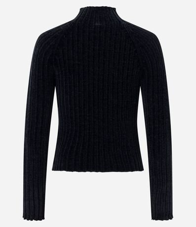 Blusa Cropped en Punto con Cuello Alto 7