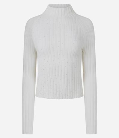 Blusa Cropped en Punto con Cuello Alto 5