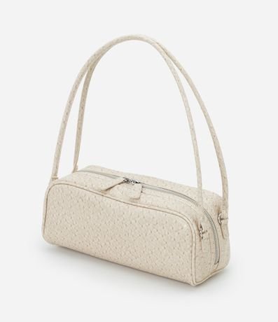 Cartera Mediana Rectangular con Textura y Correas Dobles 5