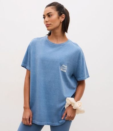 Remera Oversized Deportiva en Algodón con Estampado Lettering 2