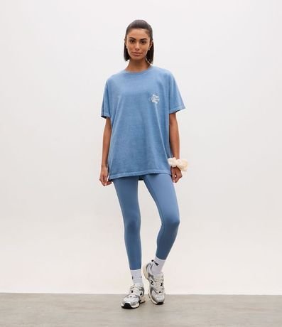 Remera Oversized Deportiva en Algodón con Estampado Lettering 3