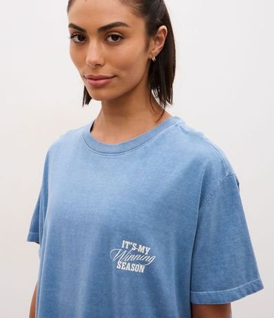 Remera Oversized Deportiva en Algodón con Estampado Lettering 4