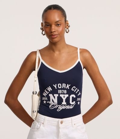 Body en Poliamida con Estampado New York City 1978