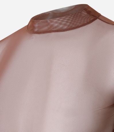 Blusa en Tule con Cuello Alto y Fruncidos 5