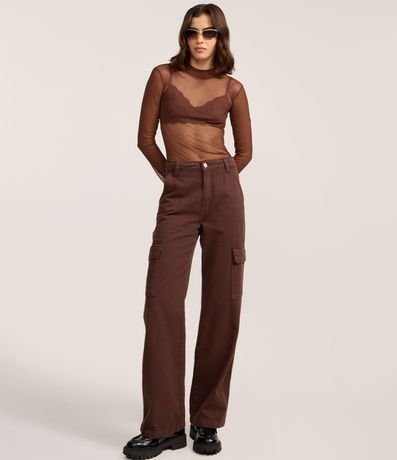 Blusa en Tule con Cuello Alto y Fruncidos 2