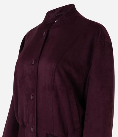 Campera Bomber en Gamuza con Bajo Ayustadas y Recortes 2
