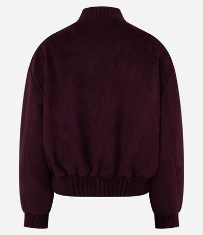 Campera Bomber en Gamuza con Bajo Ayustadas y Recortes 3