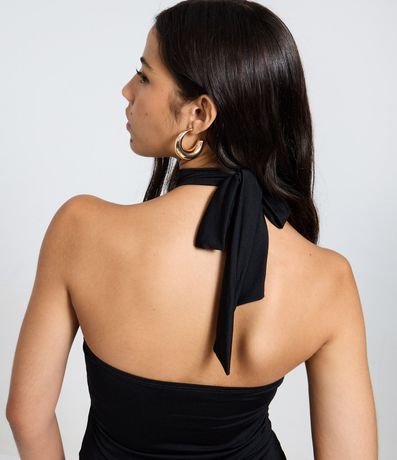 Blusa en Poliamida con Escote Halter y Ruedo Asimétrico 4