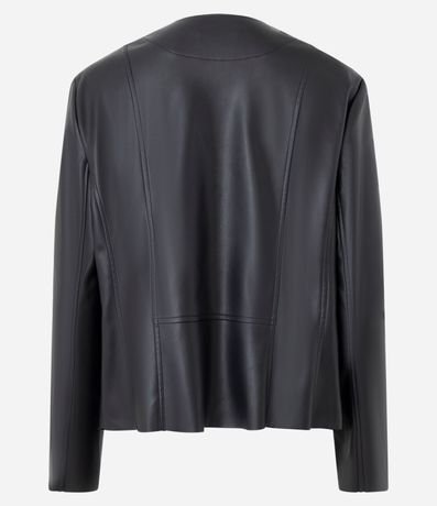 Campera en PU con Solapa Delantera y Recorte a Laser 2