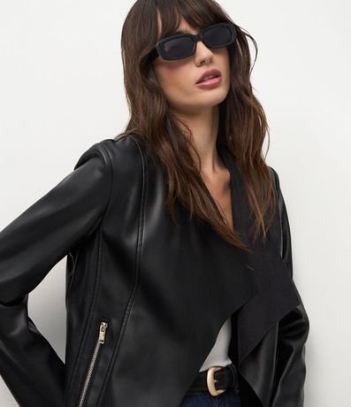 Campera en PU con Solapa Delantera y Recorte a Laser 3