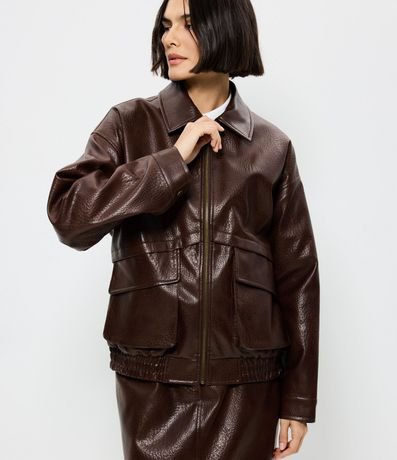 Campera de PU con Bolsillos tipo Fuelle y Cierre 7