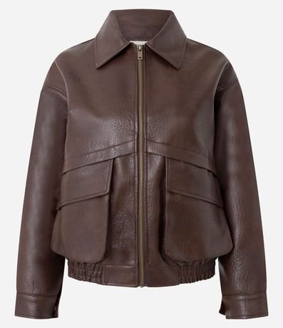 Campera de PU con Bolsillos tipo Fuelle y Cierre 8