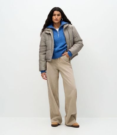 Campera con Estampa Mini de Cuadros y Regulador en los Puños 2