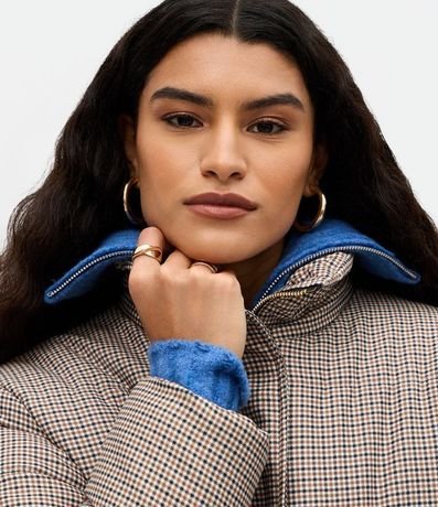 Campera con Estampa Mini de Cuadros y Regulador en los Puños 3