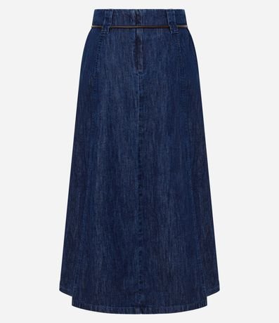 Falda Evasê en Jeans con Cinturón Diferenciado 6