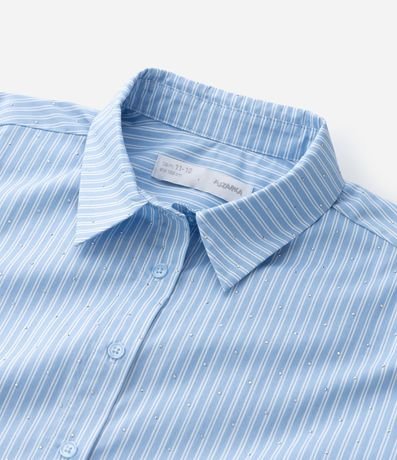 Camisa Infantil Sastre en Tricolina Listrado con Brillos – Talle 5 a 14 años 5