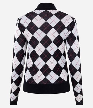 Blusa Punto Argyle de Cuadros con Cuello Alto 8