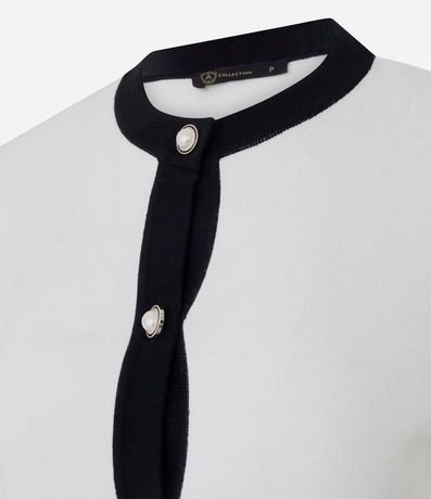 Cardigan Corto en Punto con Botones Perlados 6