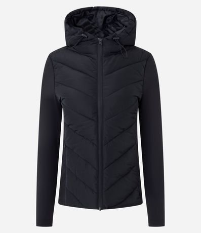 Campera Acolchoada con Mangas y Laterales en Malla