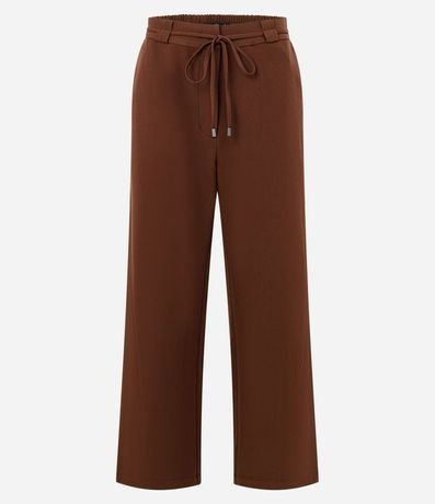 Pantalón Sastre Wide en Crepé con Cintura Elástica 5