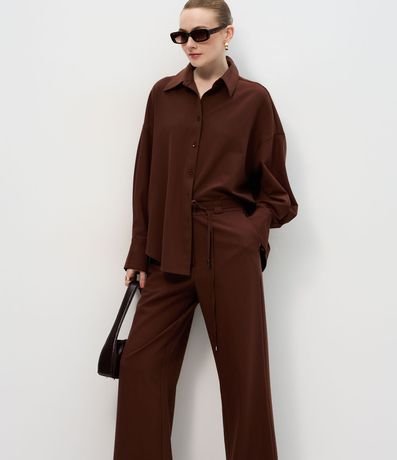 Pantalón Sastre Wide en Crepé con Cintura Elástica 2